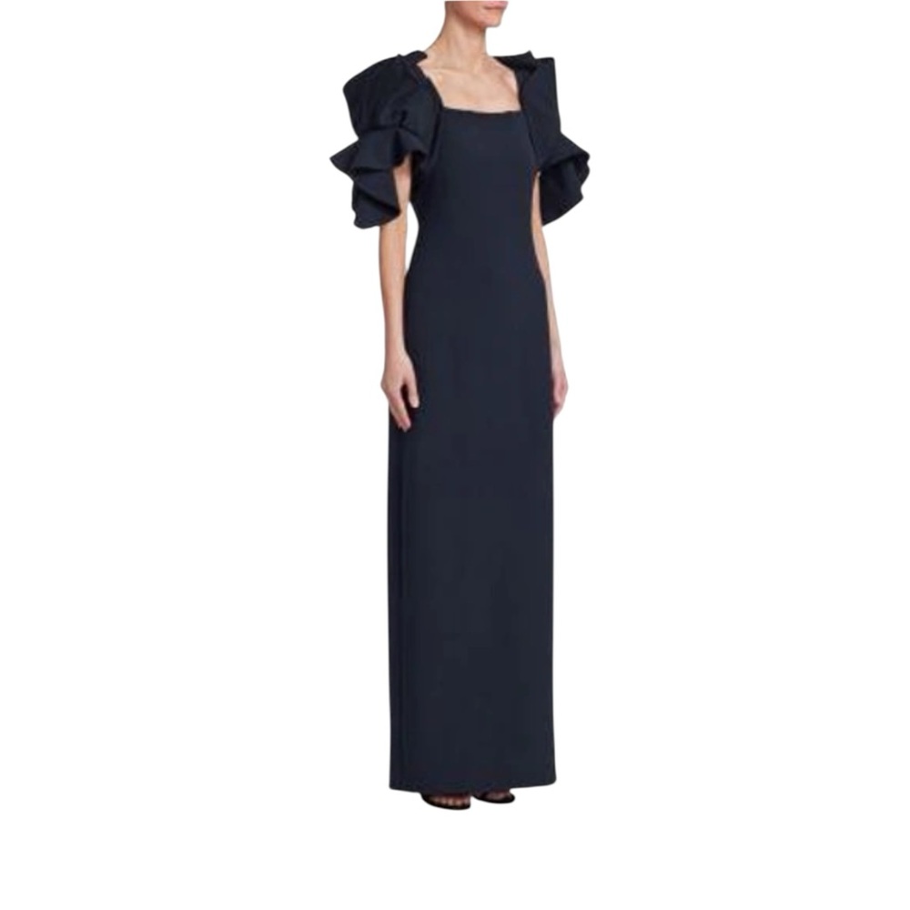 Badgley Mischka Origami Sleeve Navy Maxi dress Size 4